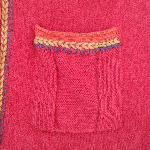 MFH Knits Baby Alpaca Blend Cardigan Sweater M Red Purple - Picture 12 of 16